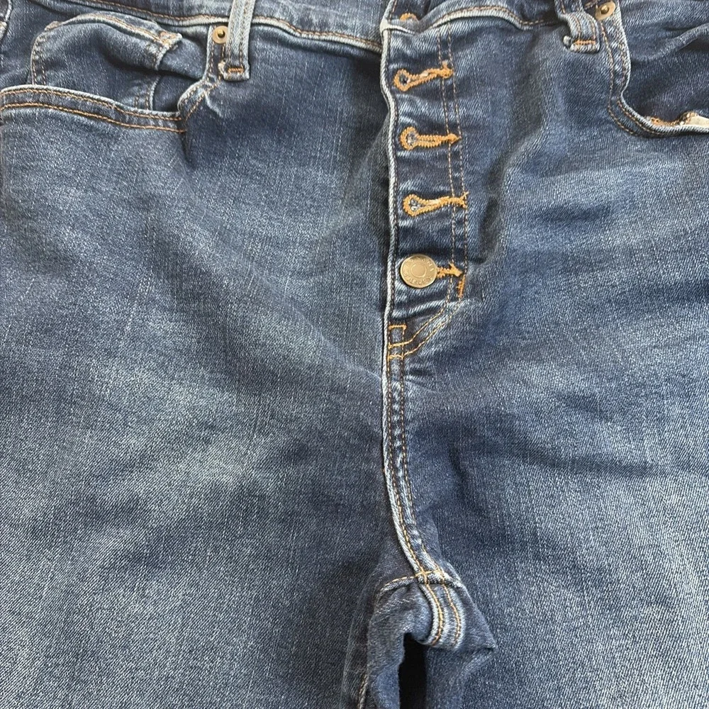 Banana Republic Women's Cropped Bootcut 34/18 Blue Jeans Dark Wash Button‎ Fly